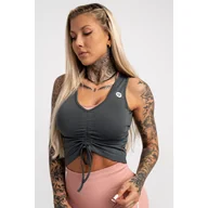 Koszulki sportowe damskie - Top fitness damski Gym Glamour ściągany - miniaturka - grafika 1