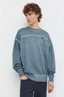 Bluzy męskie - G-Star Raw bluza bawełniana męska kolor zielony gładka - miniaturka - grafika 1