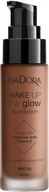 Podkłady do twarzy - IsaDora Wake Up the Glow Foundation SPF50 9N - miniaturka - grafika 1