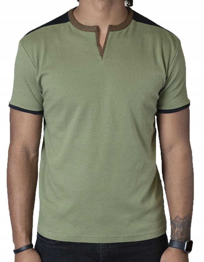 Klasyczna oliwkowa koszulka T-shirt Spear Point S