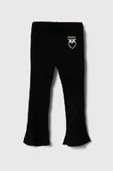Spodnie i spodenki dla dziewczynek - Pinko Up legginsy dziecięce kolor czarny z aplikacją - miniaturka - grafika 1