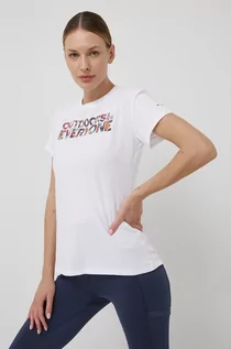 Koszulki i topy damskie - Columbia T-shirt sportowy Sun Trek Graphic kolor biały - grafika 1