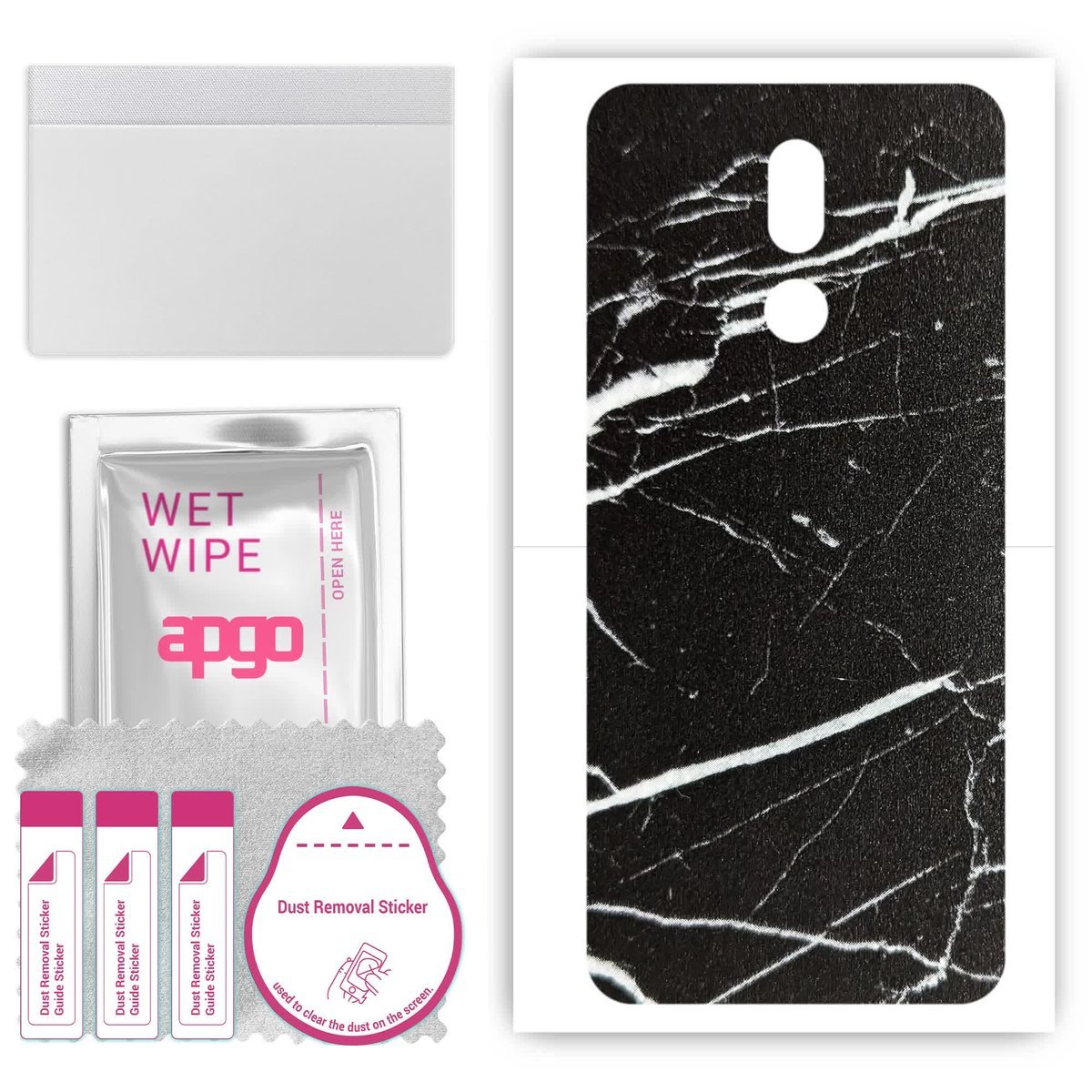 Folia naklejka skórka strukturalna na TYŁ do Nokia 3.2 - Marmur Ciemny - apgo SKINS