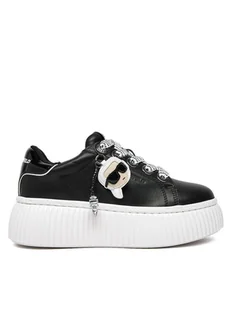 KARL LAGERFELD Sneakersy Krepper Lo KL42376T Czarny - Sneakersy damskie - miniaturka - grafika 1