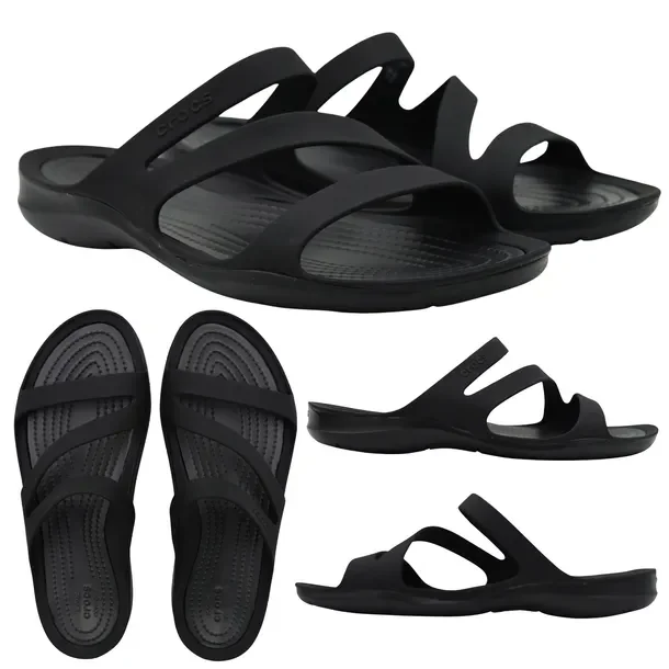 Sandały Damskie Crocs Swiftwater Sandal Czarne Lekkie 203998 060 R. 37-38