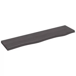 vidaXL Półka, ciemnoszara, 80x20x2 cm, wykończone lite drewno dębowe - Półki do salonu - miniaturka - grafika 1