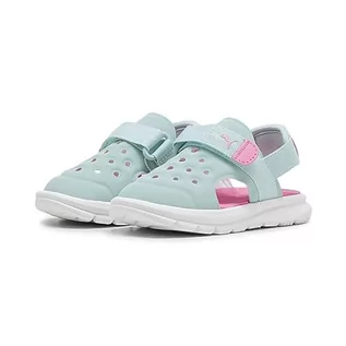 Buty dla dziewczynek - PUMA EVOLVE SANDAL AC INF, śliskie sandały, Turkusowy Surf Fast Pink Puma White, 23 EU - grafika 1