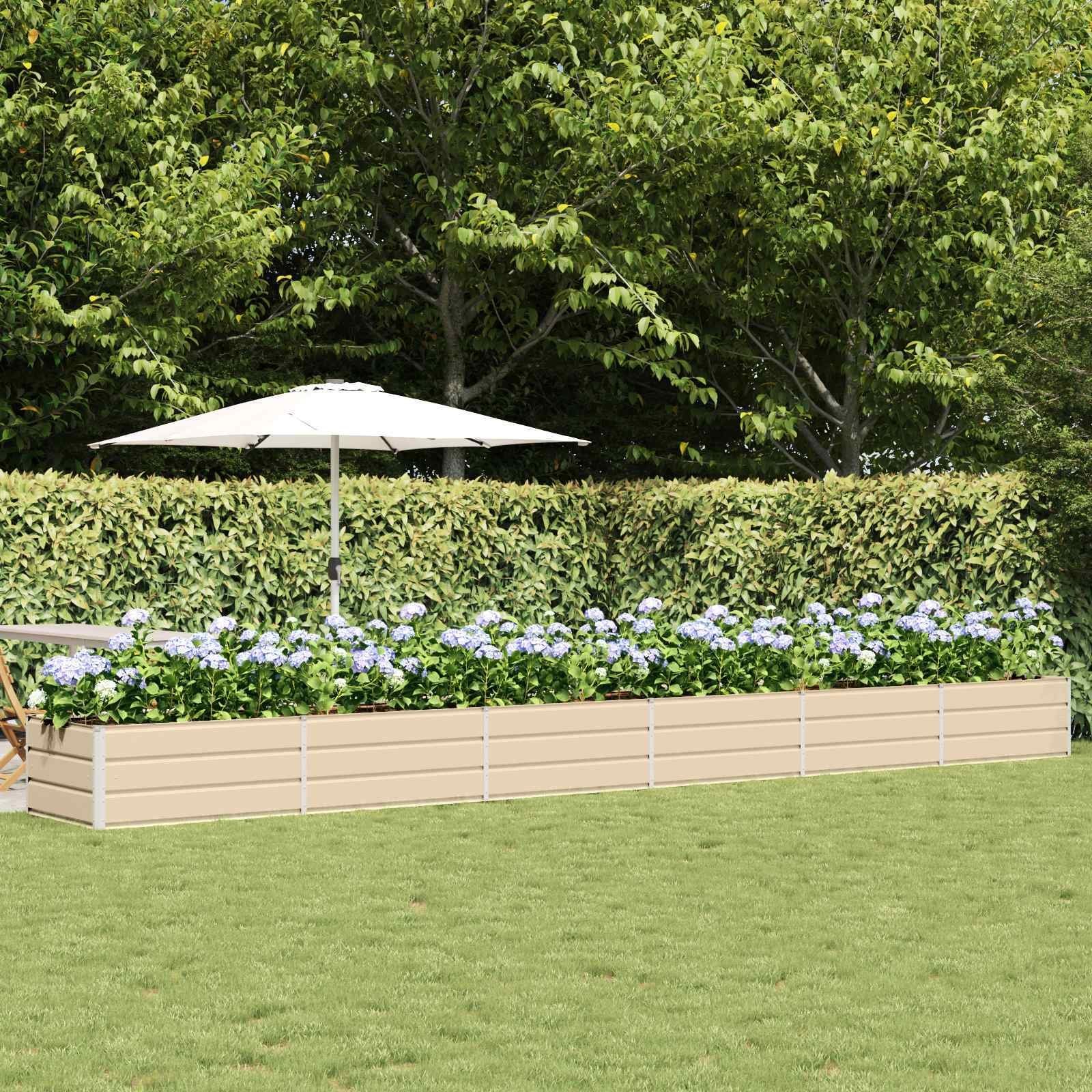 vidaXL Donica Kość słoniowa 600 x 80 x 45 cm Stal