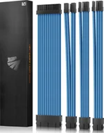 Kable komputerowe i do monitorów - AsiaHorse Zestaw przedłużaczy kabli do zasilacza ATX 4 KIT Niebieskie 18 AWG AsiaHorse Sleeved - miniaturka - grafika 1