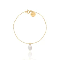 Bransoletki - Bransoletka srebrna pozłacana z naturalną perłą - miniaturka - grafika 1