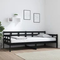 Łóżka - Łóżko dzienne czarne sosna 90x200 cm - miniaturka - grafika 1