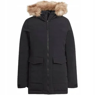 Kurtka damska adidas Parka Hooded Fur czarna IJ8260 M - Kurtki damskie - miniaturka - grafika 1