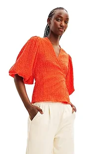 Desigual BLUS_LOIRA, 7002 pomarańczowy, XXL, pomarańczowy, XXL - Moda i Uroda OUTLET - miniaturka - grafika 1