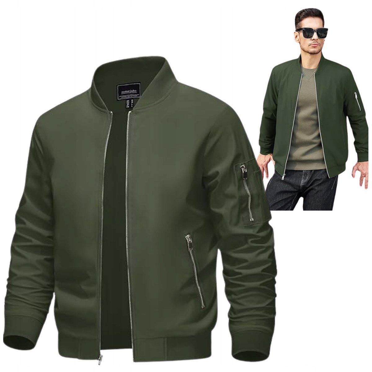 BASEBALLOWA KURTKA MĘSKA BOMBERKA WIATROSZCZELNA PILOTKA BEJSBOLÓWKA