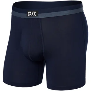 Bokserki sportowe męskie z rozporkiem SAXX SPORT MESH Boxer Brief Fly – granatowe - Majtki męskie - miniaturka - grafika 1