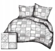 Pościel - pościel bawełna lux 160x220 + 2 poszewka B 243-1 patchwork szary koronka - miniaturka - grafika 1