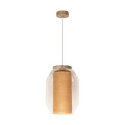 Lampy sufitowe - Britop Loftowa LAMPA wisząca VASO JUTE 179010174 abażurowa OPRAWA szklany słoik zwis przezroczysty drewno przezroczysty drewn - miniaturka - grafika 1
