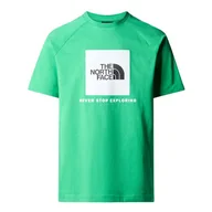 Koszulki sportowe męskie - Koszulka The North Face Raglan Redbox 0A87NJPO81 - zielona - miniaturka - grafika 1