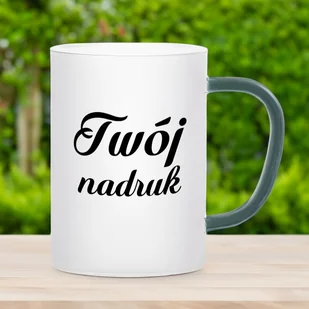 Kubek z mrożonego szkła z zielonym uszkiem z Twoim nadrukiem - Kubki - miniaturka - grafika 1