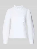 Bluzki damskie - Bluzka o kroju regular fit z długim rękawem i falbanami model ‘MATILDA’ - miniaturka - grafika 1