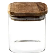 Pojemniki kuchenne - 5five Simply Smart Pojemnik szklany z pokrywką z drewna akacjowego 0,6 L 179614 - miniaturka - grafika 1