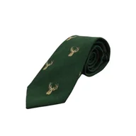 Krawaty i muchy męskie - Krawat zielony z bykiem - miniaturka - grafika 1