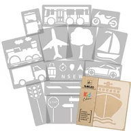 Szablony malarskie - szablon malarski wielokrotny (14 szt.) // TRANSPORT - POJAZDY - miniaturka - grafika 1