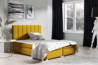 Łóżka - Łóżko kontynentalne pikowane Brando 160x200 Żółte - miniaturka - grafika 1