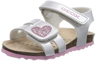 Buty dla dziewczynek - Geox Dziewczęce sandały dla dziewczynek B CHALKI Girl Sandal, srebrne/różowe, 23 EU, Silver Pink, 23 EU - grafika 1