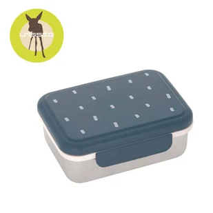 Lassig Lunchbox ze stali nierdzewnej Happy Prints granatowy - Zestawy naczyń dla dzieci - miniaturka - grafika 1