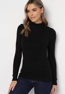 Swetry damskie - Czarny Golf z Miękkiej Dzianiny Agotona - miniaturka - grafika 1