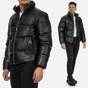 Kurtka Męska Puchowa Pikowana Zimowa Bez Kaptura Czarna ZARA 8281/313/800 XL Czarny - Kurtki męskie - miniaturka - grafika 1