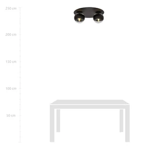 Solar lampa sufitowa 2-punktowa czarna/stripe 1129/2 - Lampy sufitowe - miniaturka - grafika 5