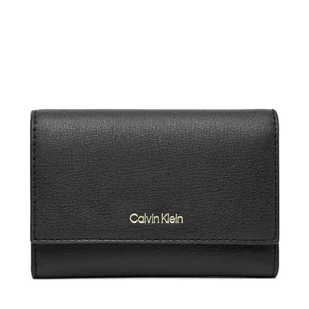 Portfel damski Calvin Klein Foil Logo Trifold W/ Zip Pocket LV04F1117G Czarny - Portfele - miniaturka - grafika 1