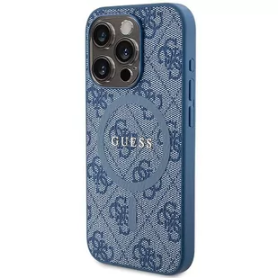 Etui Guess GUHMP15XG4GFRB Apple iPhone 15 Pro Max hardcase 4G Collection Leather Metal Logo MagSafe niebieski/blue - Etui i futerały do telefonów - miniaturka - grafika 3