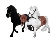 Figurki dla dzieci - KONIK FLOKOWANY MIX - miniaturka - grafika 1