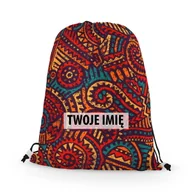 Plecaki worki - WORKO-PLECAK z Twoim imieniem Czerwony wzór 005 - miniaturka - grafika 1
