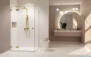 Radaway Essenza Pro Brushed Gold Kdj kabina 90x80 cm lewa szczotkowane złoto 10097090-99-01L/10098080-01-01 - Kabiny prysznicowe Radaway Essenza Pro Brushed Gold Kdj kabina 90x80 cm lewa szczotkowane złoto 10097090-99-01L/10098080-01-01 - Kabiny prysznicowe - miniaturka - grafika 4