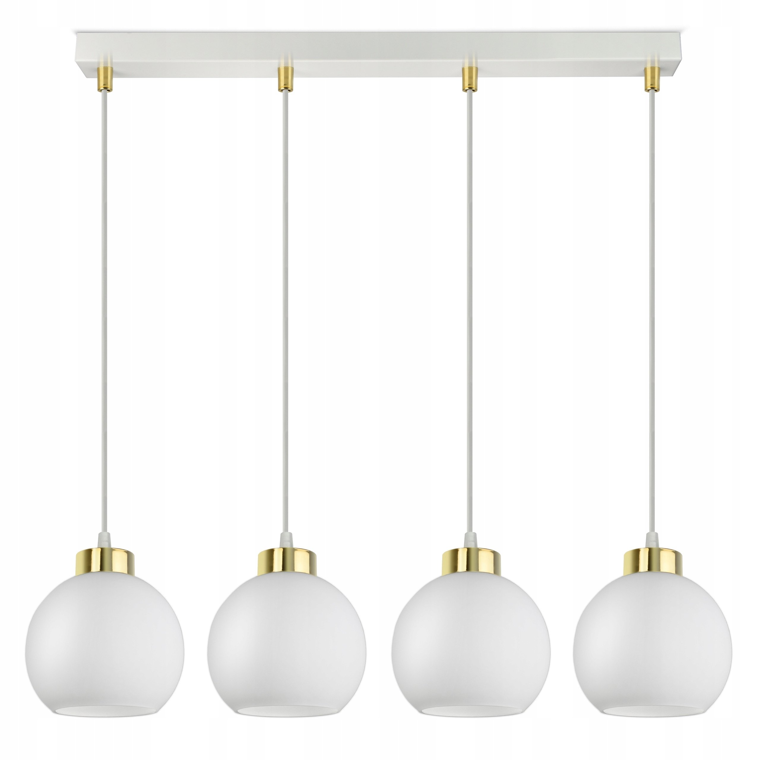 Lampa Wisząca Sufitowa Żyrandol Biała Szklane Kule White Glass BZ4 LED E27