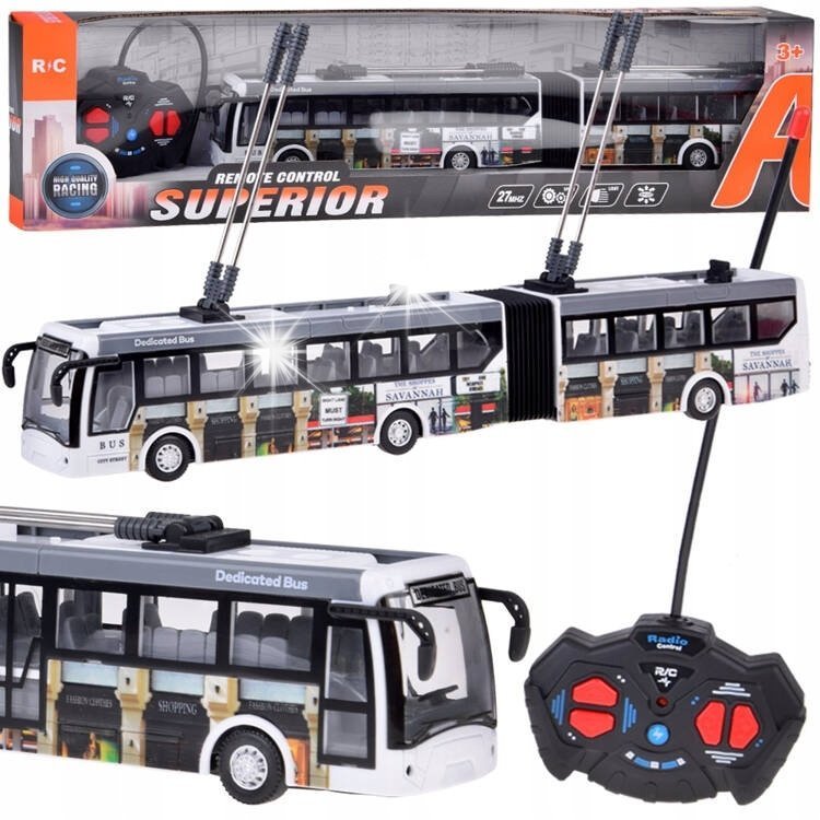 Trolejbus zdalnie sterowany na pilota 36 cm autobus miejscki RC0673