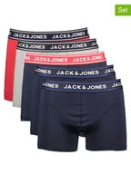 Majtki męskie - Jack & Jones Bokserki (5 par) "Chector Solid" w kolorze granatowym, czerwonym i szarym - miniaturka - grafika 1