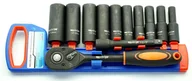 Klucze i nasadki - adler zestaw 1/2" grzechotka+nasadki udarowe długie 12szt - miniaturka - grafika 1