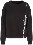 Bluzy damskie - Armani Exchange Damska bluza z kapturem Signature Logo French Terry, czarny, L - miniaturka - grafika 1