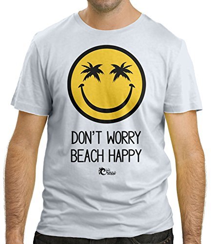 Cressi Beach Koszulka męska Don't Worry Beach Happy biały S