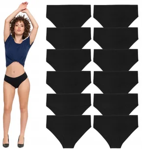 Figi Majtki Damskie Bawełniane Czarne Gładkie Zestaw 12-sztuki MORAJ - M - Majtki damskie Figi Majtki Damskie Bawełniane Czarne Gładkie Zestaw 12-sztuki MORAJ - M - Majtki damskie - miniaturka - grafika 1