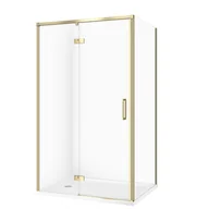 Kabiny prysznicowe - Kabina prysznicowa Cersanit Larga 120x90x195 prostokątna złoty mat transparentne z brodzikiem tako slim biały S601-460 - miniaturka - grafika 1