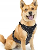 Szelki dla psów - Szelki dla psa regulowane na klamry bezuciskowe odblaskowe L Czarne - miniaturka - grafika 1