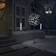 Oświetlenie świąteczne - vidaXL Drzewko z lampkami, 200 LED, zimny biały, kwiat wiśni 180 cm - miniaturka - grafika 1
