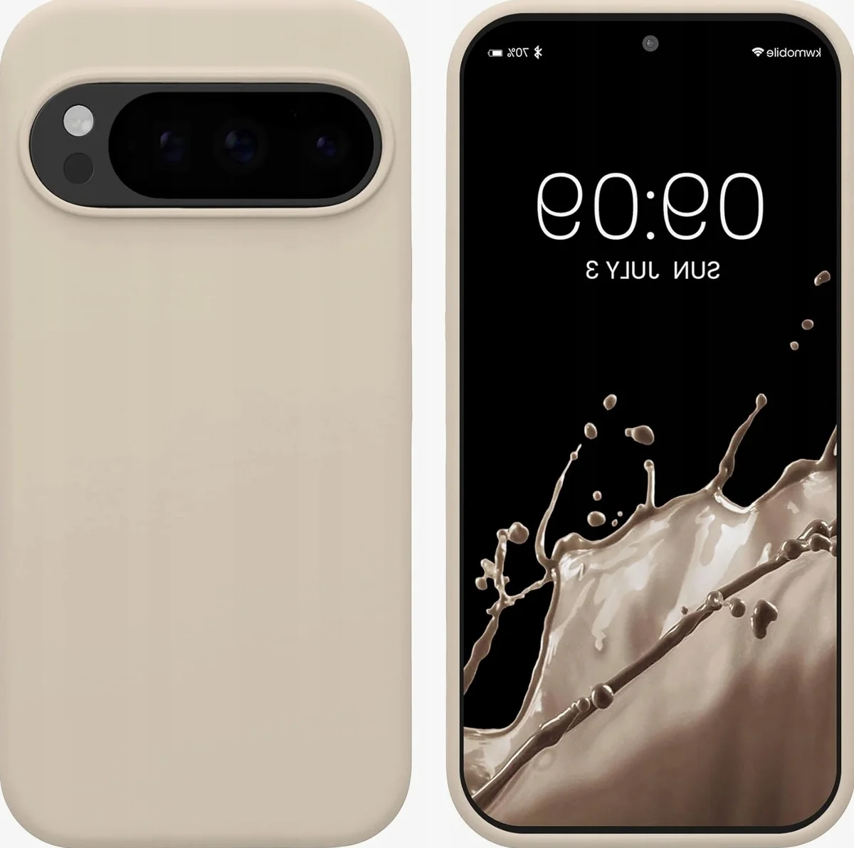 Etui do telefonu kremowe silikonowe matowe ochronne guma elastyczne