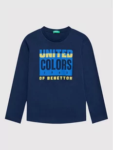 United Colors Of Benetton Bluzka 3I1XC105U Granatowy Regular Fit - Bluzy dla chłopców - miniaturka - grafika 1